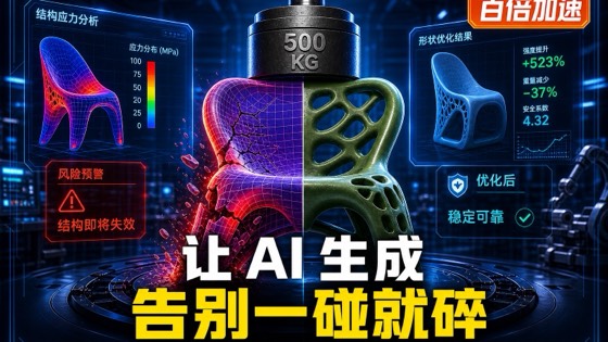 MIT-IBM 实验室发布 PhysiOpt，让 AI 模型告别一碰就碎，实现百倍加速的物理形状优化 封面